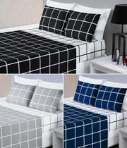 Jogo de cama padrão com lençol de cima 188cm x 138cm casal kit com 4 peças macio