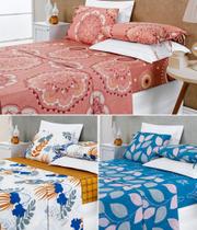 Jogo de cama padrão com lençol de cima 240cm x 220cm casal kit com 4 peças macio