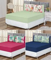 Jogo de cama padrão lençol de baixo com elástico 188cm x 138cm casal com 3 peças