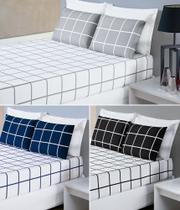 Jogo de cama padrão lençol de baixo com elástico 188cm x 138cm casal com 3 peças
