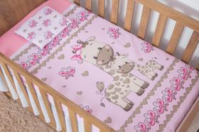 Jogo de cama para berço americano lençol para bebê infantil estampado 03 pecas micro percal 200 fios toque de seda - JM ENXOVAIS