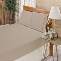 Jogo de cama ponto palito Elegance casal queen 3 peças cáqui