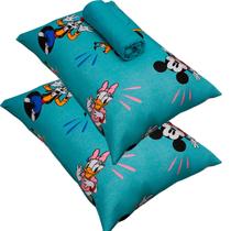 Jogo de Cama Portallar Casal Malha 100% Algodão Disney Mickey Feliz 3 Peças Verde Jogo de Cama Portallar Casal Malha 100% Algodão Disney Mickey Feliz 3 Peças Verde