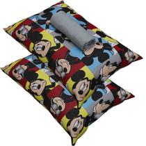 Jogo de Cama Portallar Casal Malha 100% Algodão Disney Mickey Glasses 3 Peças Cinza