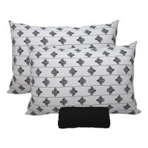 Jogo de Cama Portallar Casal Malha 100% Algodão Premiun Classic Ana 3 Peças Preto