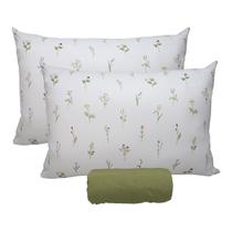 Jogo de Cama Portallar Casal Malha 100% Algodão Premiun Classic Vitoria 3 Peças Verde Pedra