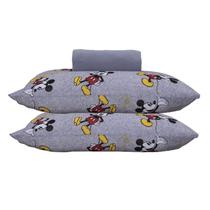 Jogo de Cama Portallar Casal Malha Disney 3 Pçs Mickey Class Cinza