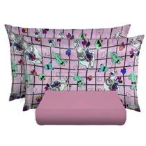 Jogo de Cama Portallar Casal Malha Disney 3 Pçs Minnie Lhama Rosa Jogo de Cama Portallar Casal Malha Disney 3 Pçs Minnie Lhama Rosa