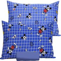 Jogo de Cama Portallar Casal Malha Mista Disney Mickey Hey 3 Pçs Azul Jogo de Cama Portallar Casal Malha Mista Disney Mickey Hey 3 Pçs Azul