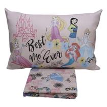 Jogo de Cama Portallar Solteiro Joy Malha Mista Estampado Disney Princesas Forever 2 Peças Rosa