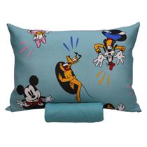 Jogo de Cama Portallar Solteiro Malha 100% Algodão Disney Mickey Feliz 2 Pçs Verde