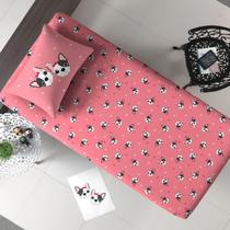 Jogo de Cama Portallar Solteiro Malha Mista 70% Algodão e 30% Poliéster Joy Bulldog Francês 2 Peças Rose Jogo de Cama Portallar Solteiro Malha Mista 70% Algodão e 30% Poliéster Joy Bulldog Francês 2 Peças Rose