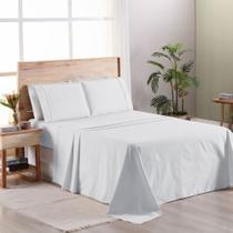 Jogo De Cama Premier Casal 03 Peças Hipercal 200 Fios 80% Algodão, 20% Poliéster - Branco