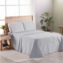 Jogo De Cama Premier Casal 03 Peças Hipercal 200 Fios 80% Algodão, 20% Poliéster - Cinza