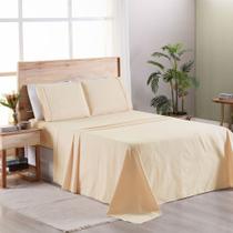 Jogo De Cama Premier King 03 Peças Hipercal 200 Fios 80% Algodão, 20% Poliéster - Bege