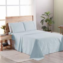 Jogo De Cama Premier Queen 04 Peças Hipercal 200 Fios 80% Algodão, 20% Poliéster - Azul