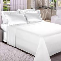 Jogo de Cama Premium Linea Queen - Branco - 180 Fios - Estamparia