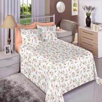 Jogo de Cama Premium Percal 200 Fios Flor 7863 - 100%Algodão - Queen