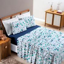 Jogo de cama quality casal padrão 4 peças - 100% algodão - malha penteada - MAYRA ENXOVAIS