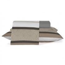 Jogo de Cama Queen 100% Algodão 4P 2,40X2,50 Risque - Teka Jogo de Cama Queen 100% Algodão 4P 2,40X2,50 Risque - Teka