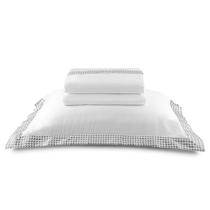 Jogo de Cama Queen 100% Algodão Egípcio Bordado - Luxo