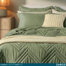 Jogo De Cama Queen 100% Algodão Soft 160 Fios Tesso Karsten Cor Verde Liso