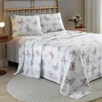 Jogo de Cama Queen 150 Fios Algodão Borboletas Lea Dohler