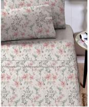 Jogo De Cama Queen 150 Fios Flor Rosa 100% Algodão Corttex