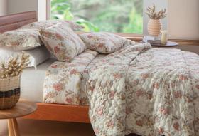Jogo de Cama Queen 150 Fios Floral 3 100% Algodão Corttex Jogo de Cama Queen 150 Fios Floral 3 100% Algodão Corttex