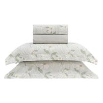 Jogo de cama queen 180 fios ponto ajour 100% algodão - mavie cinza