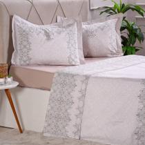 Jogo de Cama Queen 200 Fios 100% Algodão 160x200x35cm