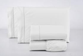 Jogo de cama queen 3 peças 100% algodão 400 fios branco