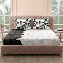 Jogo de Cama Queen 3 Peças Micropercal Ultra Macio Virol Estampado c/ Elástico Jogo de Cama Queen 3 Peças Micropercal Ultra Macio Virol Estampado c/ Elástico