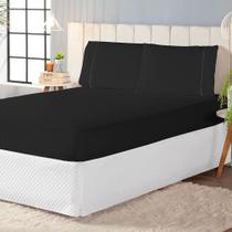 Jogo de Cama Queen 3 Peças New Laura Micropercal Ponto Palito Toque Algodão com Elástico Branco Cinza Rose