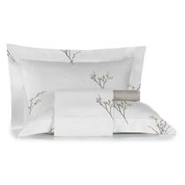 Jogo de cama Queen 300 fios Percal 100algd Estamparia Tresor bege Floral