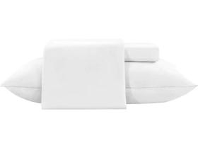 Jogo De Cama Queen 300 Fios Toque De Seda Branco 4 Peças Jogo De Cama Queen 300 Fios Toque De Seda Branco 4 Peças