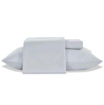 Jogo De Cama Queen 300 Fios Toque De Seda Cinza 4 Peças Jogo De Cama Queen 300 Fios Toque De Seda Cinza 4 Peças