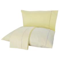 Jogo de Cama Queen 3p Lençol sem Elástico + Fronha 100% Algodão Percal Rubi