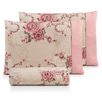 Jogo de cama Queen 3pç estampado ponto palito 100% algodão