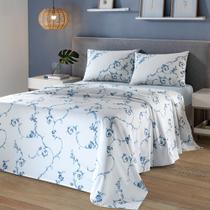 Jogo de Cama Queen 4 Peças Lençol com Elástico 100% Algodão Percal 180 Fios 158x198x35cm - Dohler Jogo de Cama Queen 4 Peças Lençol com Elástico 100% Algodão Percal 180 Fios 158x198x35cm - Dohler