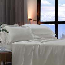 Jogo de Cama Queen 4 Peças Liso Nobless Percal 300 Fios 100% Algodão Toque Acetinado Appel