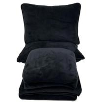 Jogo de Cama Queen 4 Peças Plush Liso Preto - Colloda