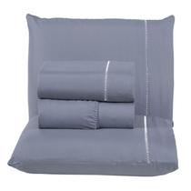 Jogo De Cama Queen 4 Peças Ponto Palito Percal 100 algodão 400 Fios