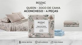 Jogo De Cama Queen 4 Peças Rozac Home Aconchego Estampado Jogo De Cama Queen 4 Peças Rozac Home Aconchego Estampado