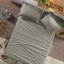 Jogo de Cama Queen 4 Peças Toque Acetinado Cimento Queimado Jogo de Cama Queen 4 Peças Toque Acetinado Cimento Queimado