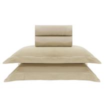Jogo de cama queen 400 fios ponto cheio - bege