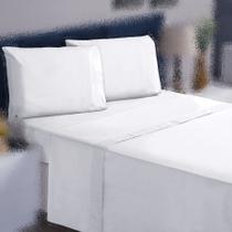 Jogo de Cama Queen 4p Lençol + Fronha 100% Algodão Percal Rubi