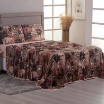 Jogo de Cama Queen Algodão Malha Macia e Resistente Estampado 04 Peças Jogo de Cama Queen Algodão Malha Macia e Resistente Estampado 04 Peças