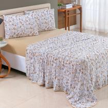 Jogo de Cama Queen Algodão Malha Macia e Resistente Estampado 04 Peças Mostarda Algodão Jogo de Cama Queen Algodão Malha Macia e Resistente Estampado 04 Peças Mostarda Algodão