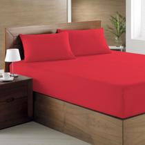 Jogo de Cama Queen Basic 3 Peças Vermelho Jogo de Cama Queen Basic 3 Peças Vermelho